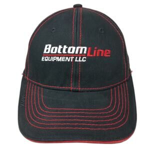 The MAX Hat Baseball Cap Black One Size Bottom Line Equipment Red Stitching hat